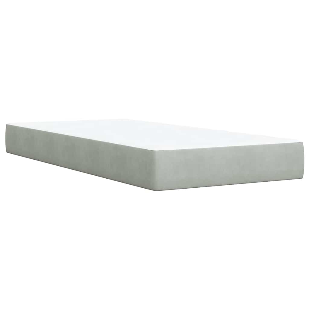 Boxspring met matras fluweel lichtgrijs 80x200 cm – afbeelding 10