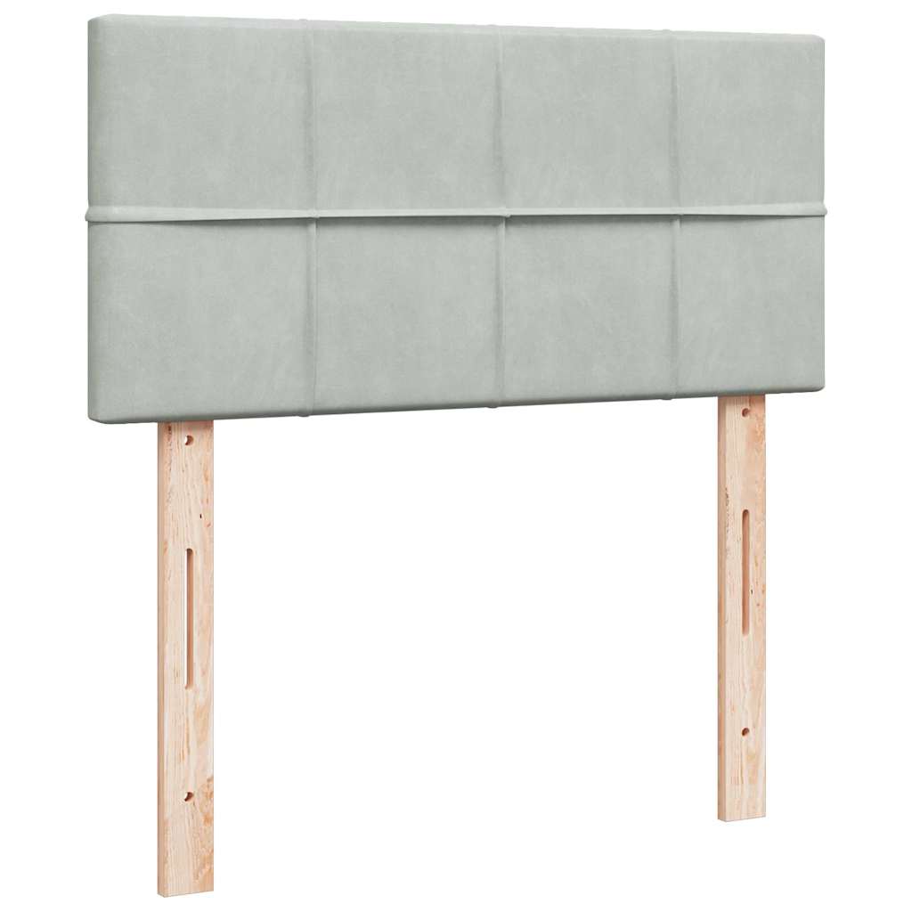 Boxspring met matras fluweel lichtgrijs 80x200 cm – afbeelding 12