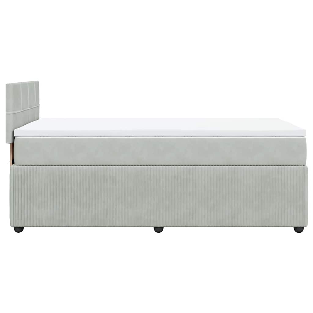 Boxspring met matras fluweel lichtgrijs 80x200 cm – afbeelding 7