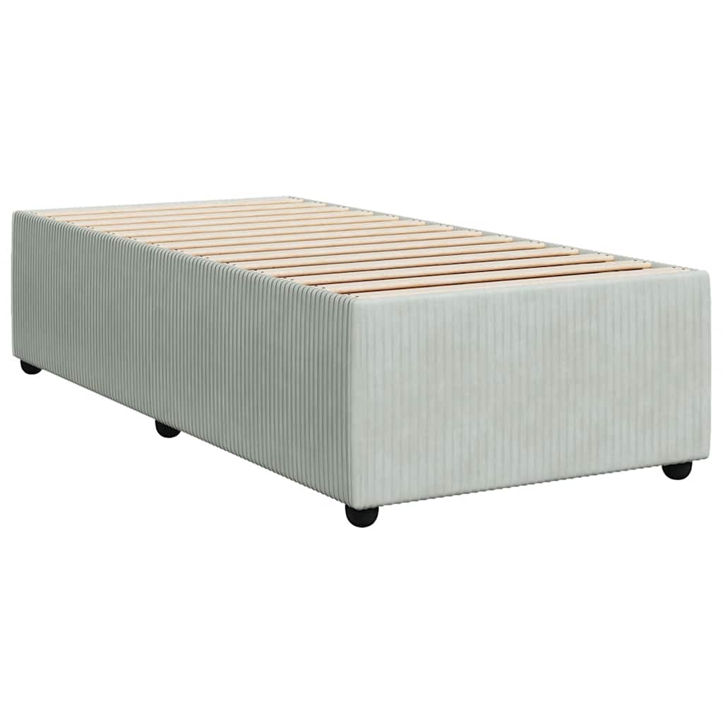 Boxspring met matras fluweel lichtgrijs 80x200 cm – afbeelding 9