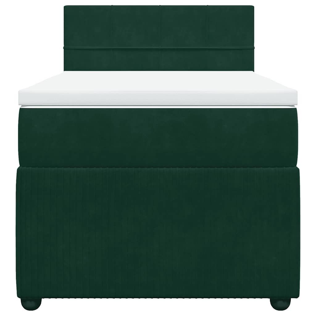 Boxspring met matras fluweel donkergroen 80x200 cm – afbeelding 6