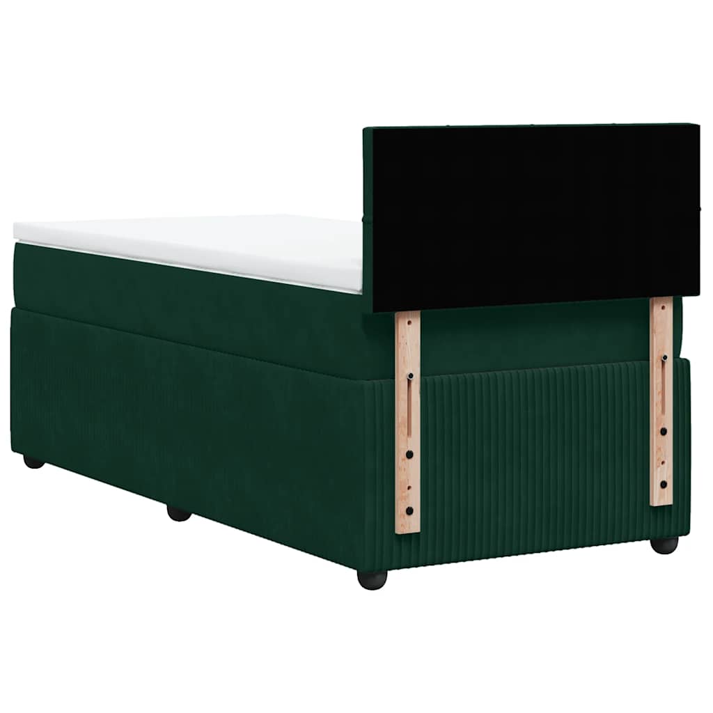Boxspring met matras fluweel donkergroen 80x200 cm – afbeelding 8