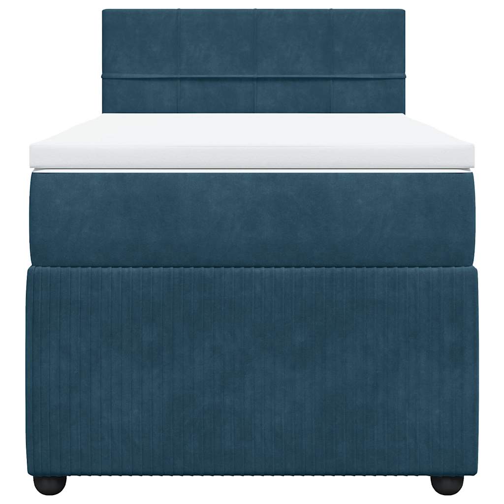 Boxspring met matras fluweel blauw 80x200 cm – afbeelding 6