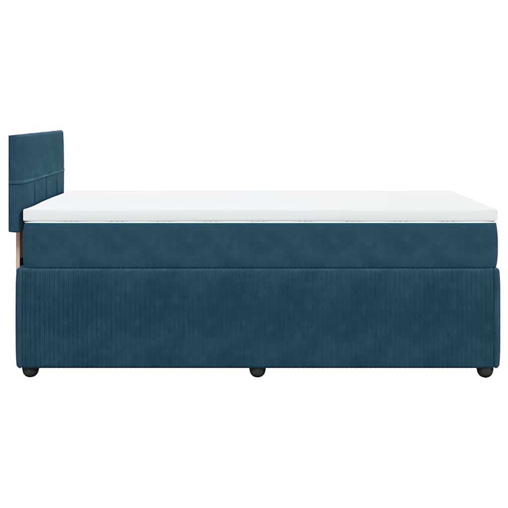 Boxspring met matras fluweel blauw 80x200 cm – afbeelding 7