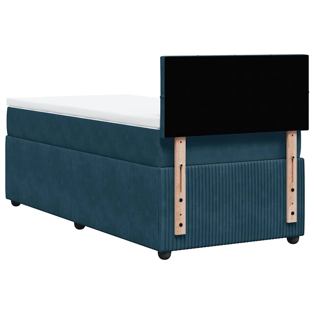 Boxspring met matras fluweel blauw 80x200 cm – afbeelding 8