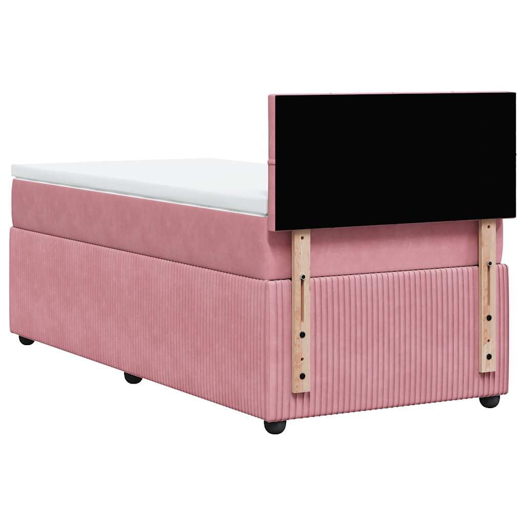 Boxspring met matras fluweel roze 80x200 cm – afbeelding 8