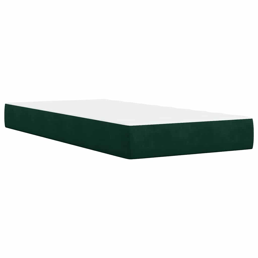 Boxspring met matras fluweel donkergroen 80x200 cm – afbeelding 10