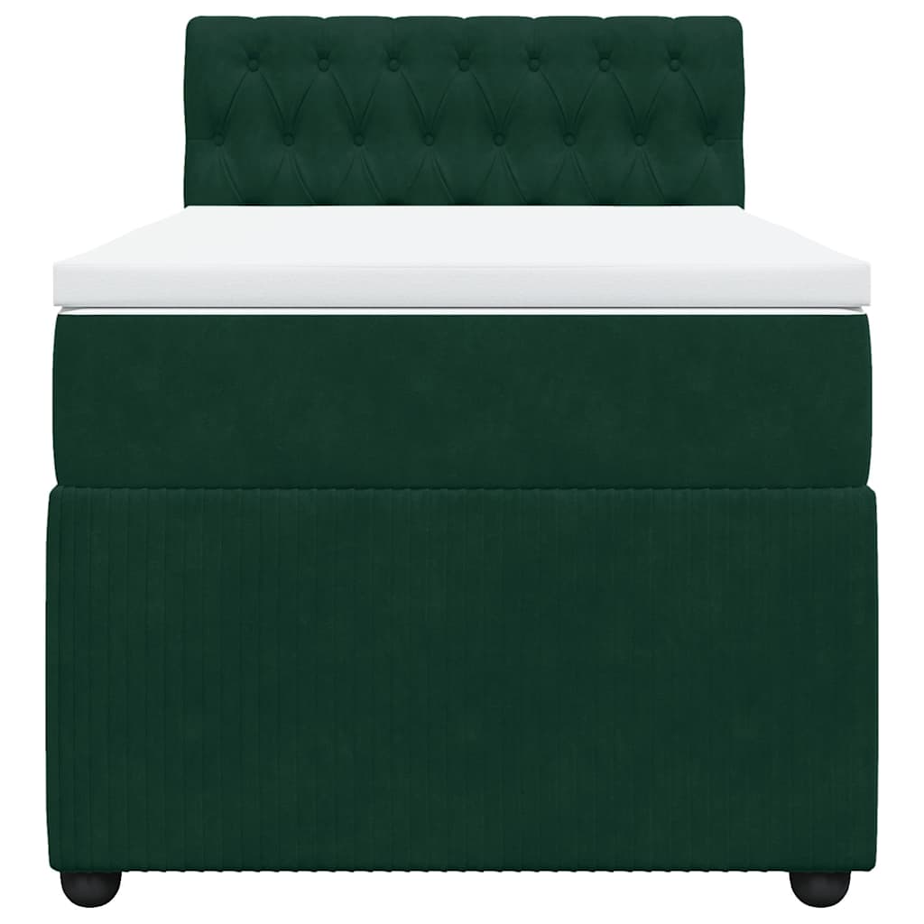 Boxspring met matras fluweel donkergroen 80x200 cm – afbeelding 6