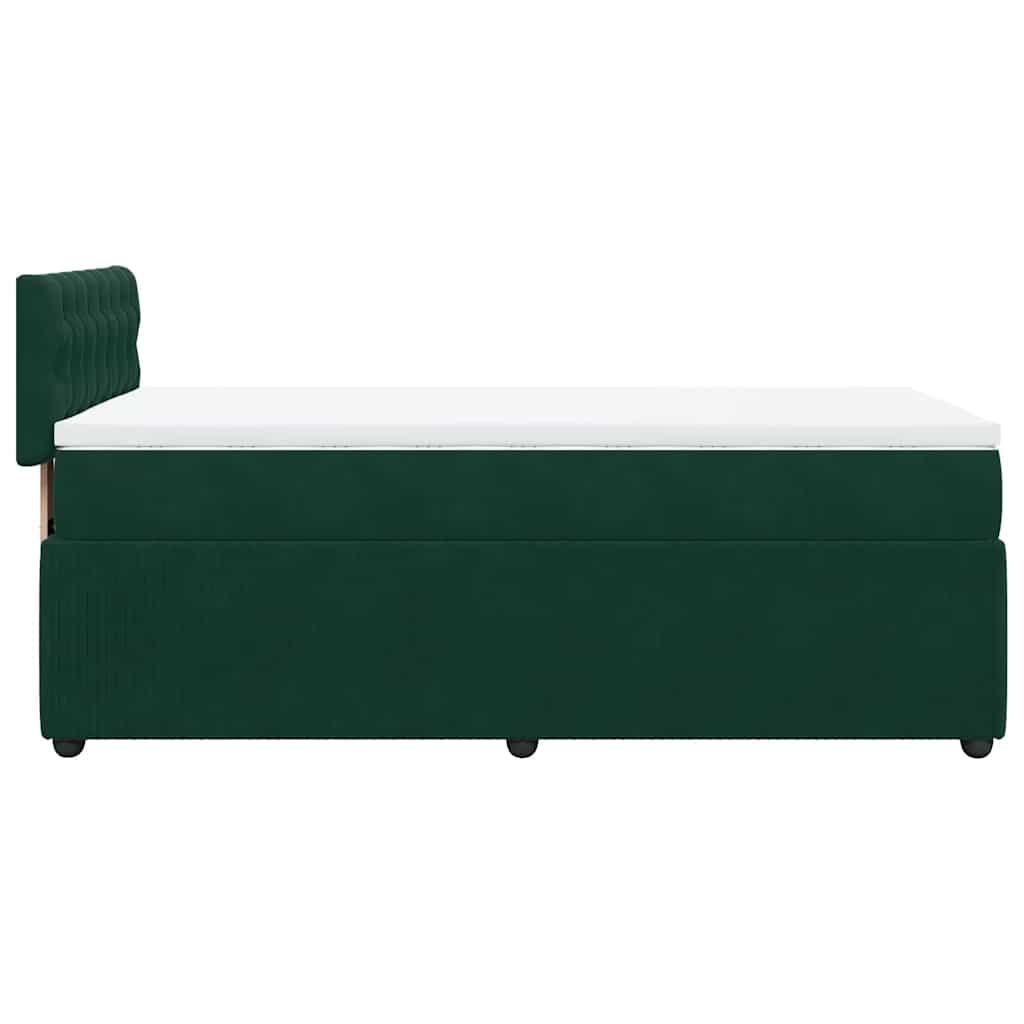 Boxspring met matras fluweel donkergroen 80x200 cm – afbeelding 7