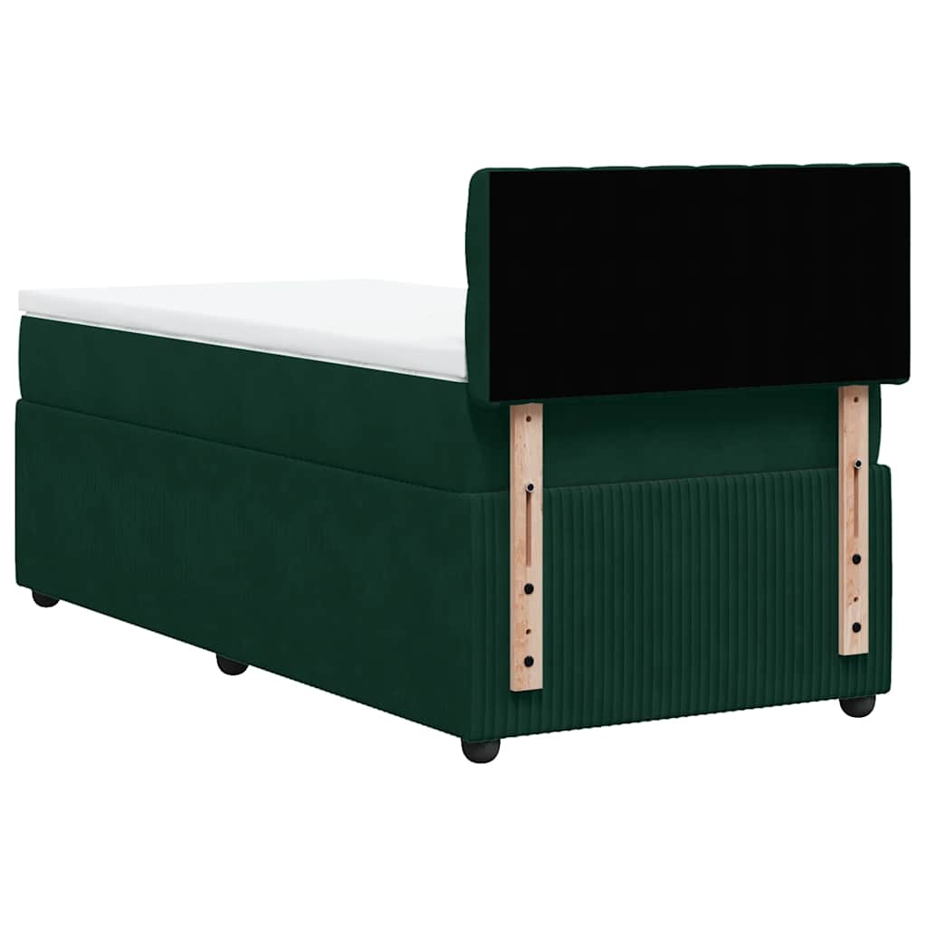 Boxspring met matras fluweel donkergroen 80x200 cm – afbeelding 8