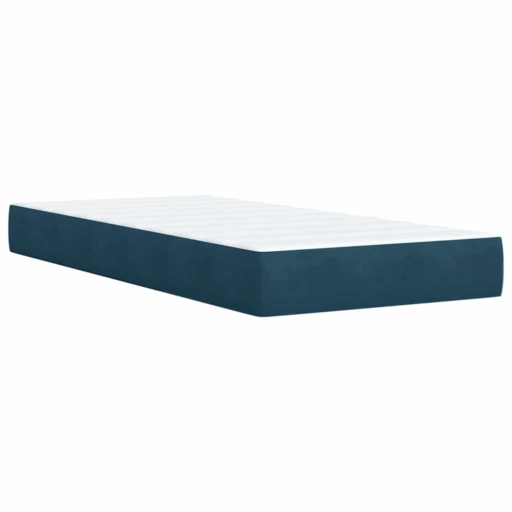 Boxspring met matras fluweel blauw 80x200 cm – afbeelding 10