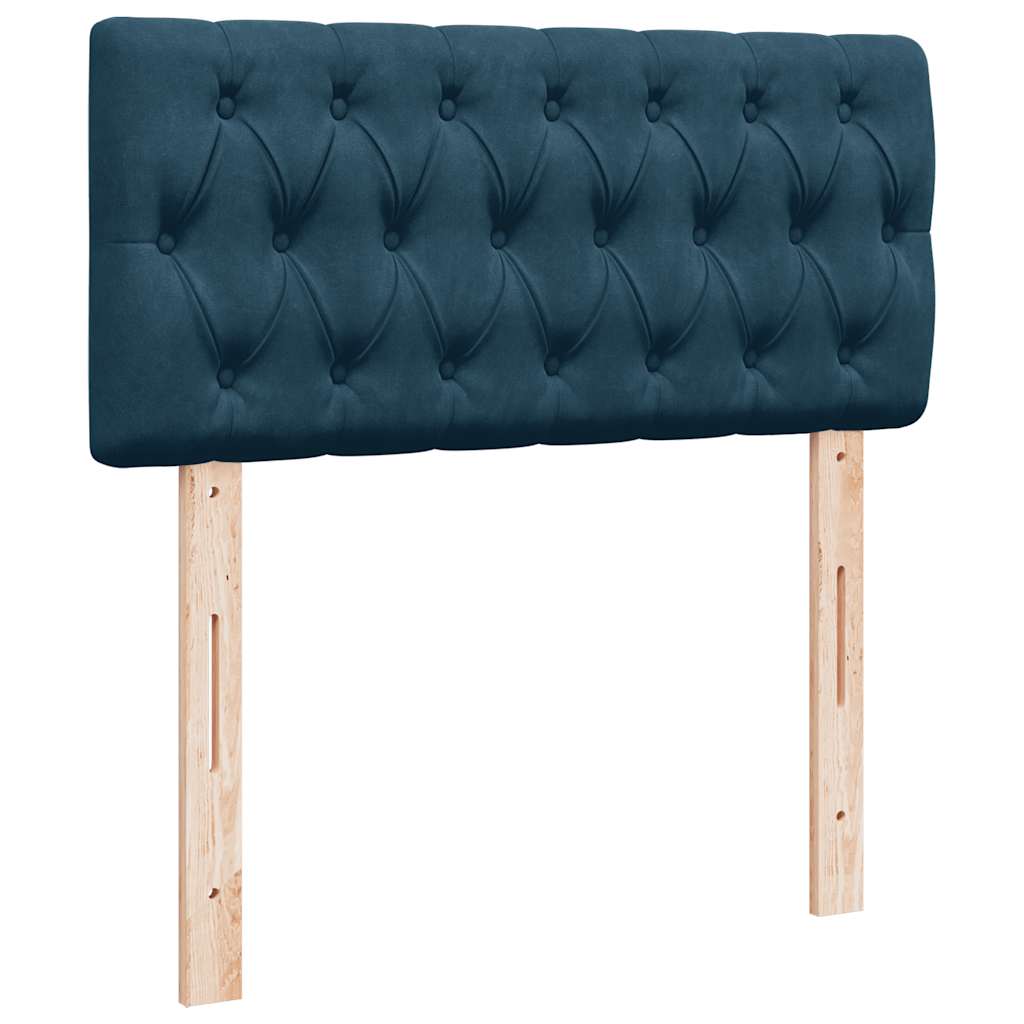 Boxspring met matras fluweel blauw 80x200 cm – afbeelding 12
