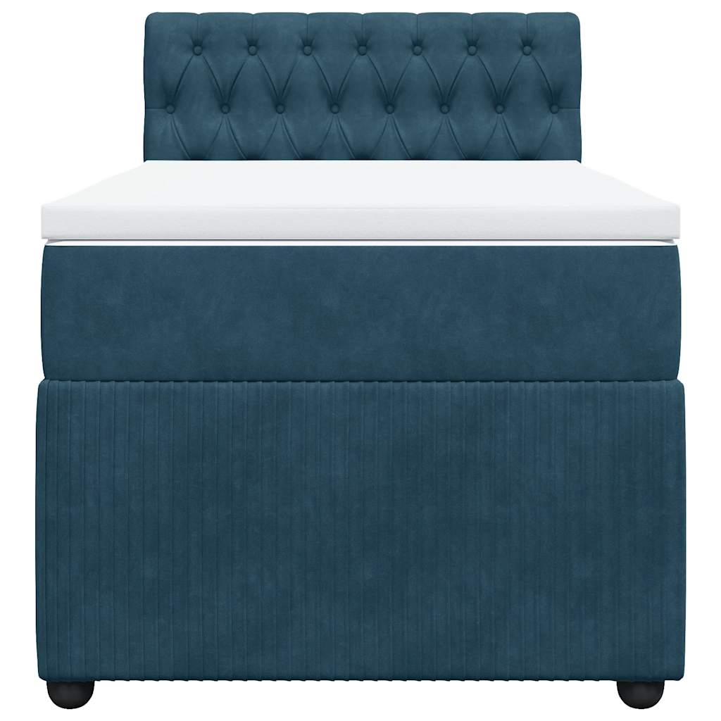 Boxspring met matras fluweel blauw 80x200 cm – afbeelding 6