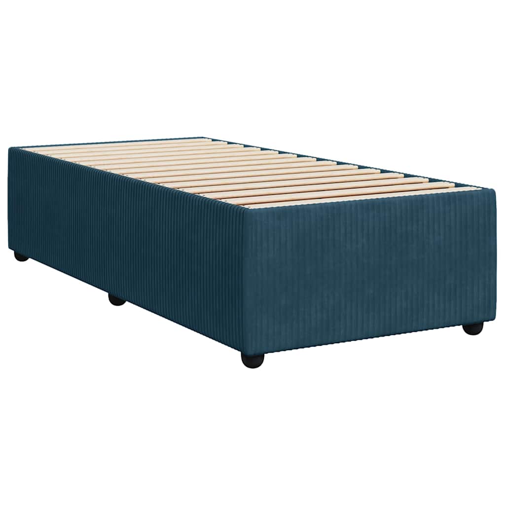 Boxspring met matras fluweel blauw 80x200 cm – afbeelding 9