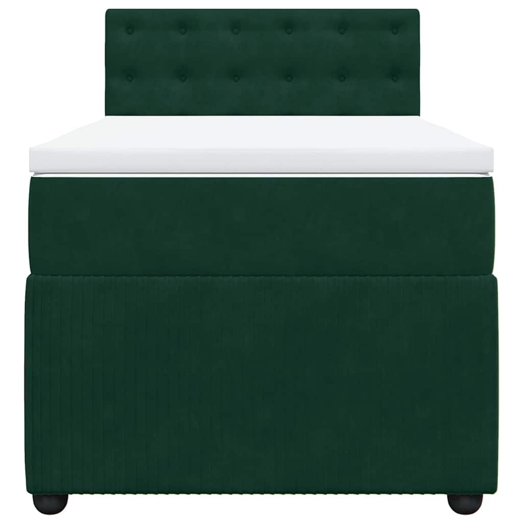 Boxspring met matras fluweel donkergroen 80x200 cm – afbeelding 6
