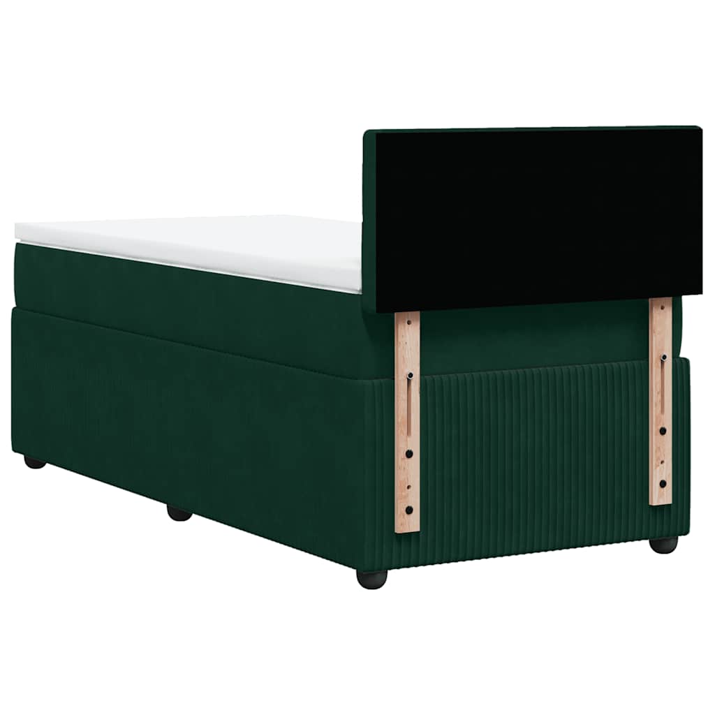 Boxspring met matras fluweel donkergroen 80x200 cm – afbeelding 8