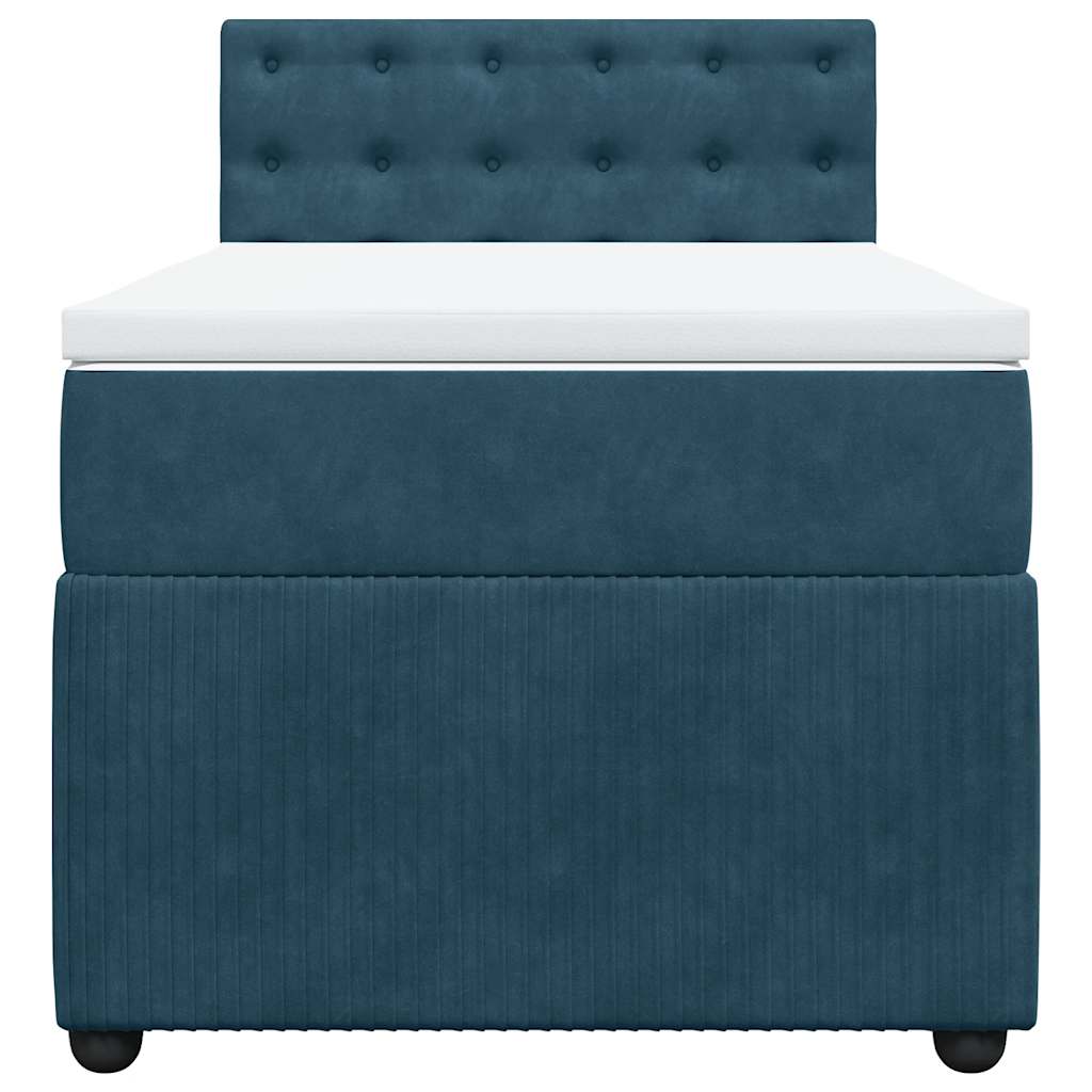 Boxspring met matras fluweel blauw 80x200 cm – afbeelding 6