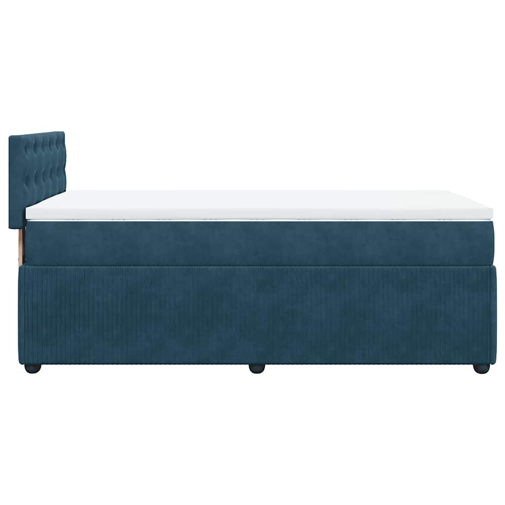 Boxspring met matras fluweel blauw 80x200 cm – afbeelding 7