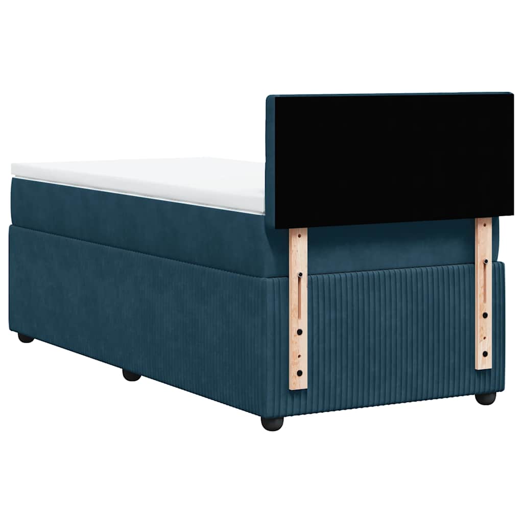 Boxspring met matras fluweel blauw 80x200 cm – afbeelding 8