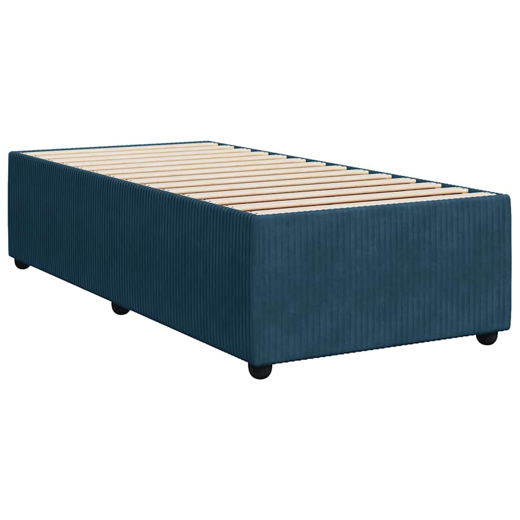 Boxspring met matras fluweel blauw 80x200 cm – afbeelding 9