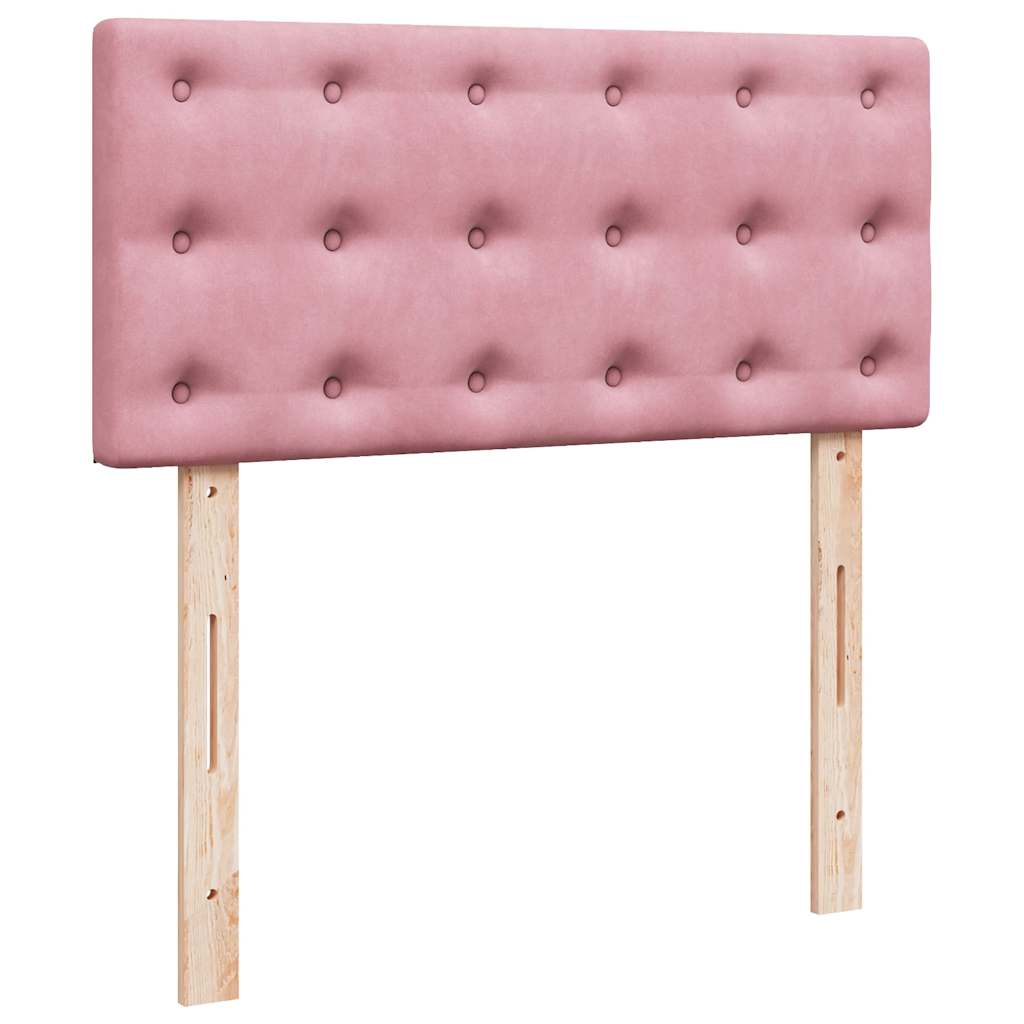 Boxspring met matras fluweel roze 90x190 cm – afbeelding 12