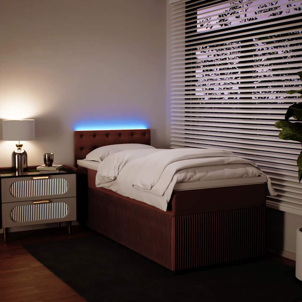 Boxspring met matras fluweel roze 90x190 cm – afbeelding 5