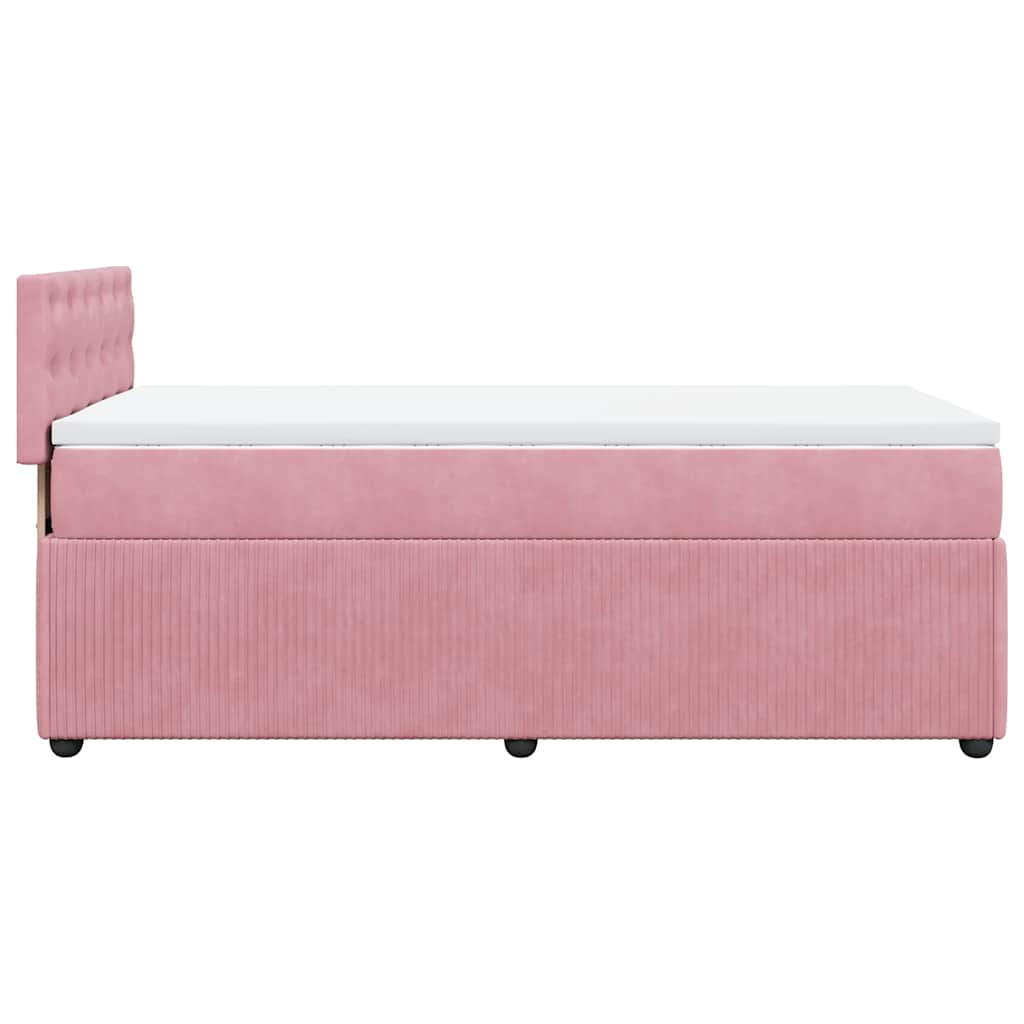 Boxspring met matras fluweel roze 90x190 cm – afbeelding 7