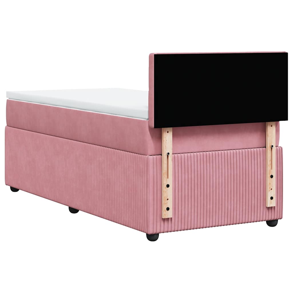 Boxspring met matras fluweel roze 90x190 cm – afbeelding 8