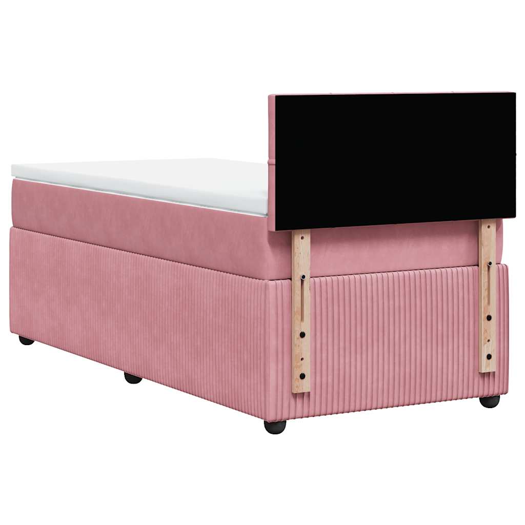 Boxspring met matras fluweel roze 90x190 cm – afbeelding 8