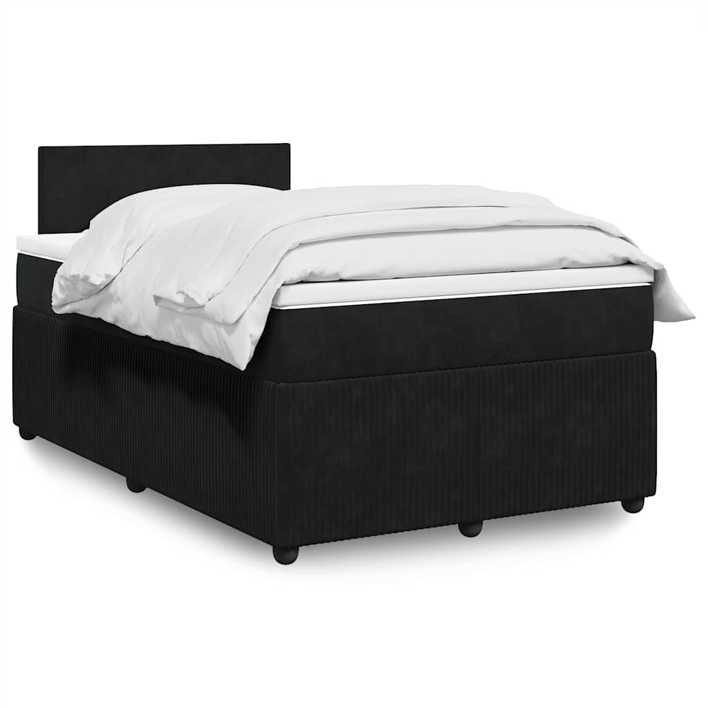 Boxspring met matras fluweel zwart 120x190 cm – afbeelding 1