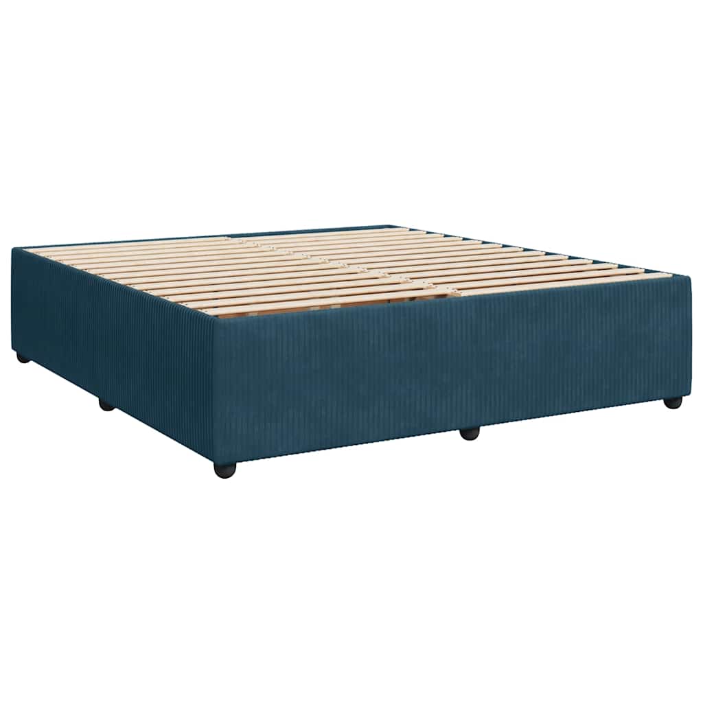 Boxspring met matras fluweel blauw 180x200 cm – afbeelding 10