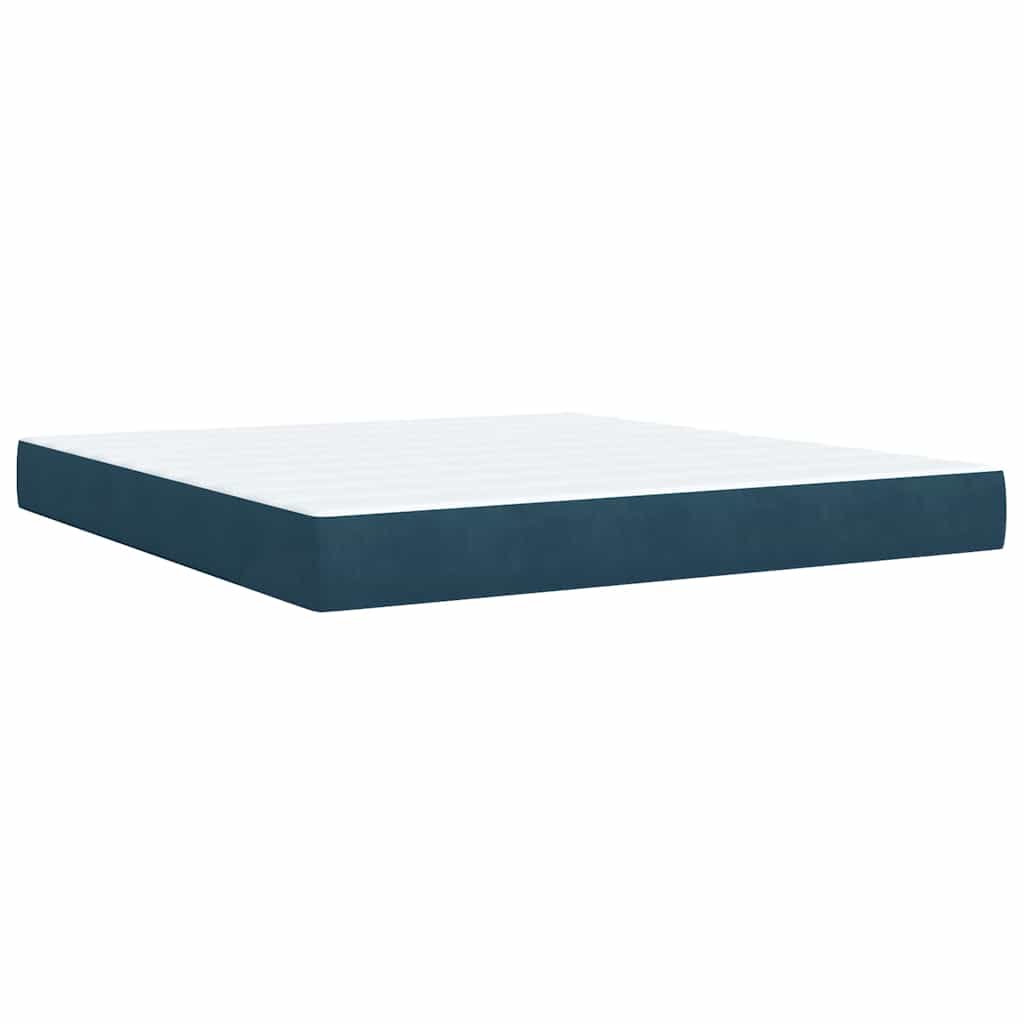 Boxspring met matras fluweel blauw 180x200 cm – afbeelding 11
