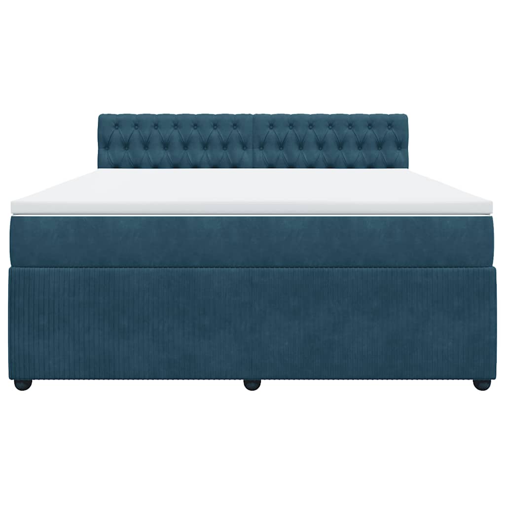 Boxspring met matras fluweel blauw 180x200 cm – afbeelding 6