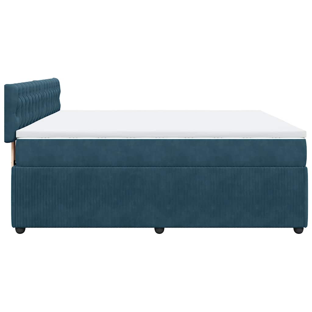 Boxspring met matras fluweel blauw 180x200 cm – afbeelding 7