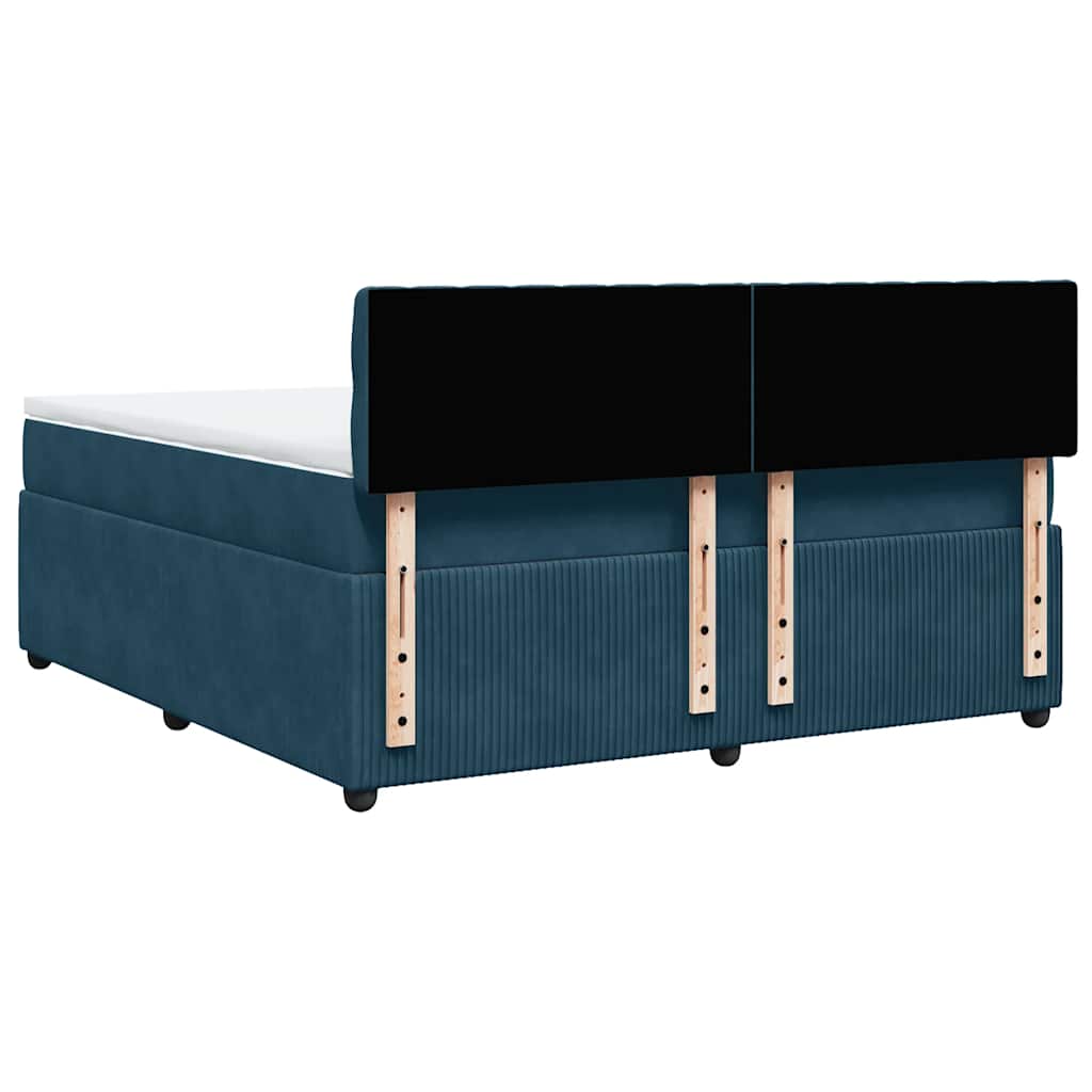 Boxspring met matras fluweel blauw 180x200 cm – afbeelding 8