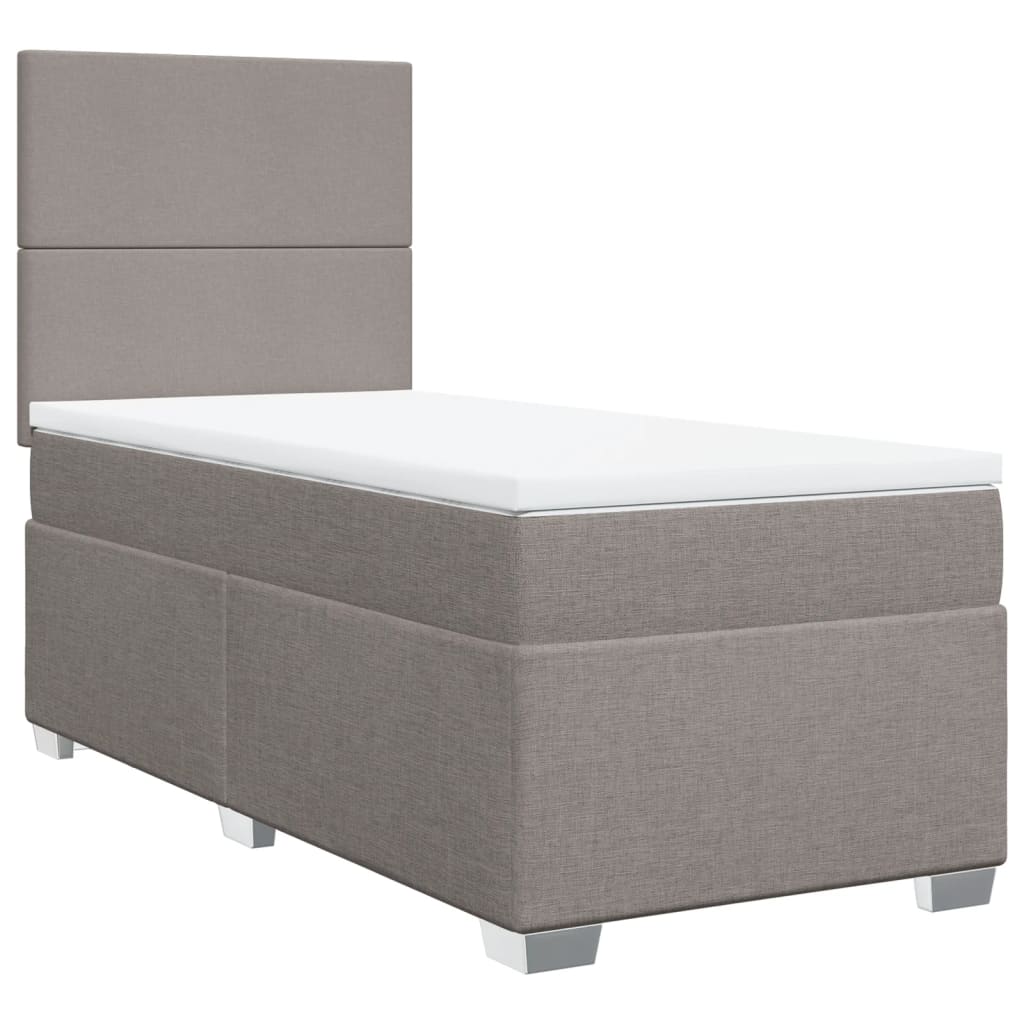 Boxspring met matras stof taupe 80x200 cm – afbeelding 2