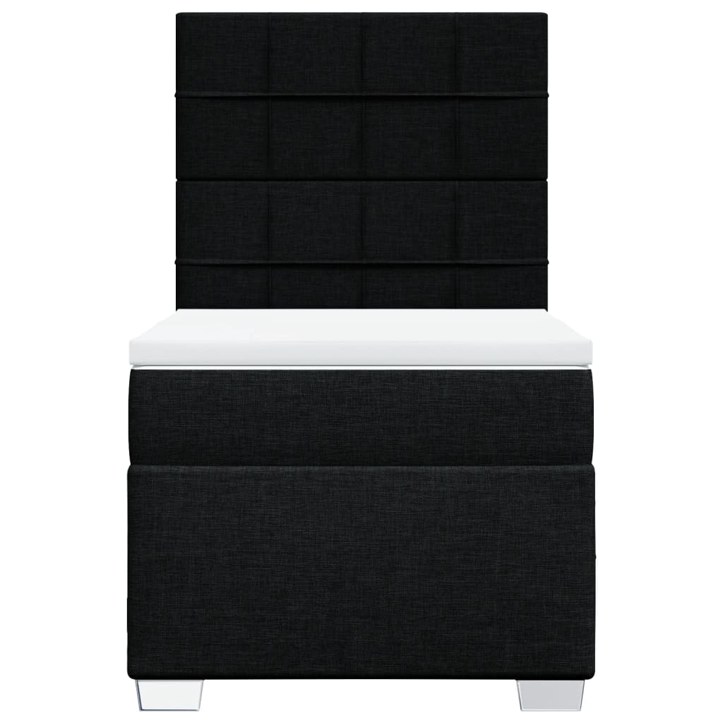 Boxspring met matras stof zwart 80x200 cm – afbeelding 4