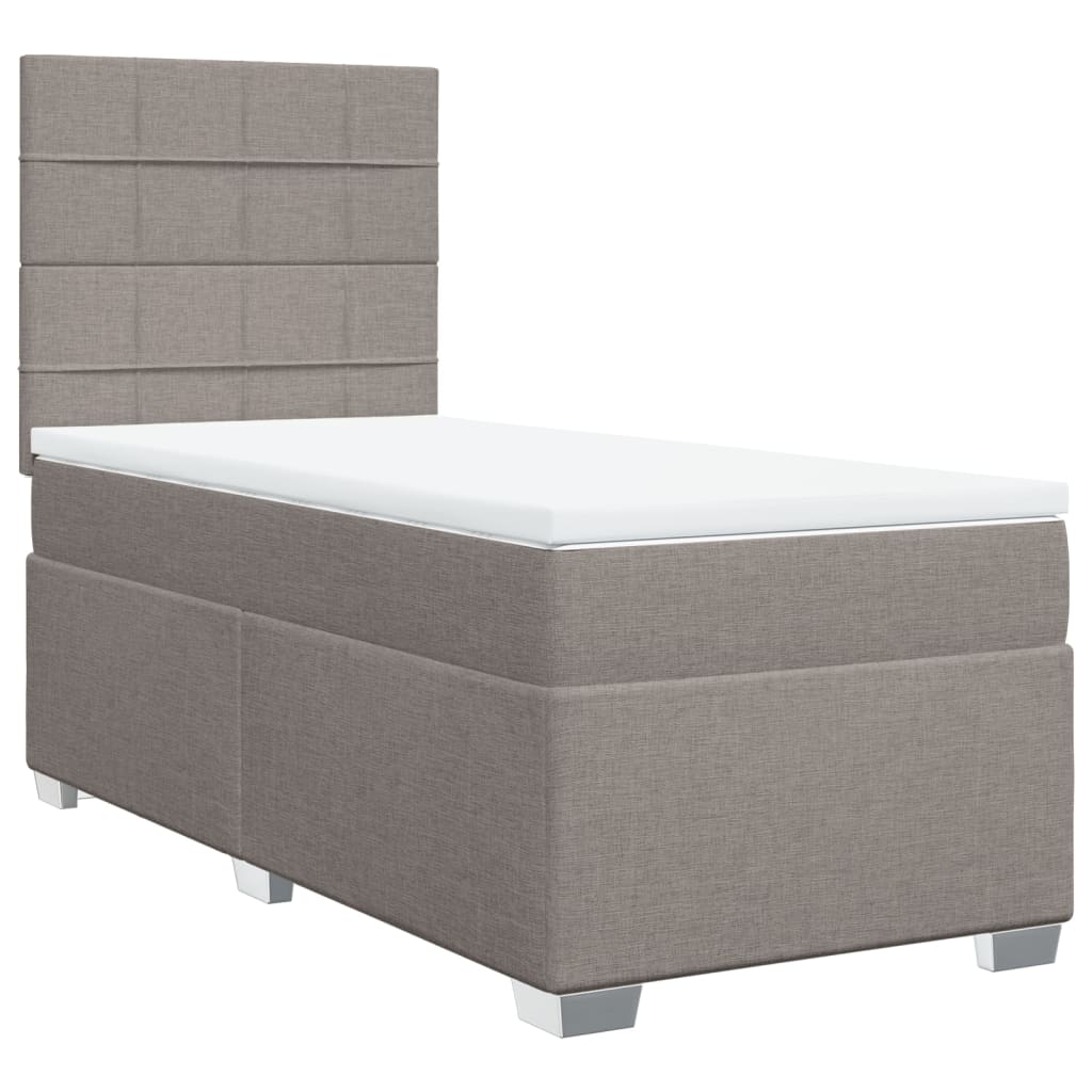 Boxspring met matras stof taupe 80x200 cm – afbeelding 2