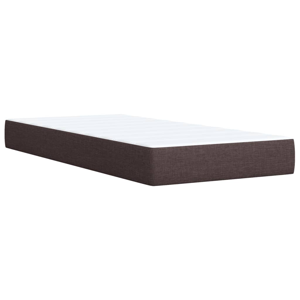 Boxspring met matras stof donkerbruin 90x190 cm – afbeelding 6
