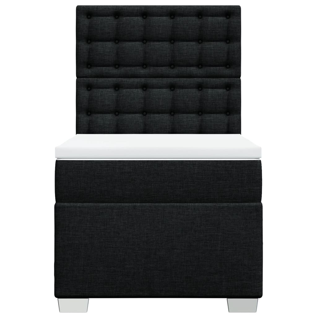 Boxspring met matras stof zwart 90x190 cm – afbeelding 4