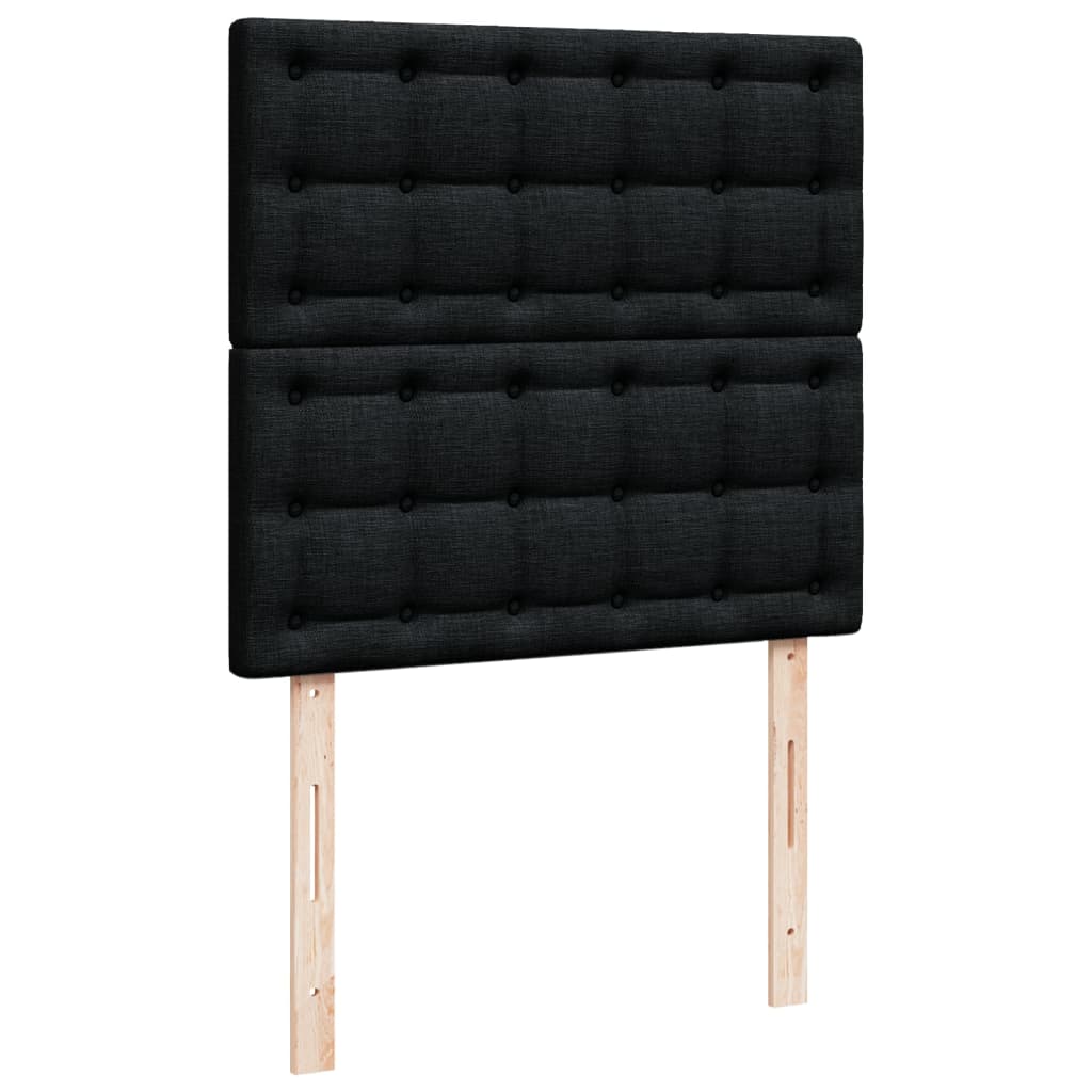 Boxspring met matras stof zwart 90x190 cm – afbeelding 8