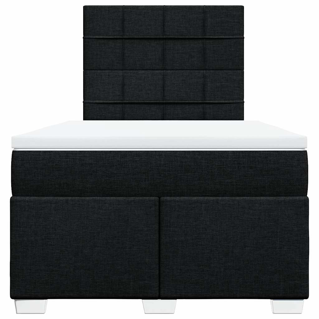 Boxspring met matras stof zwart 120x190 cm – afbeelding 4