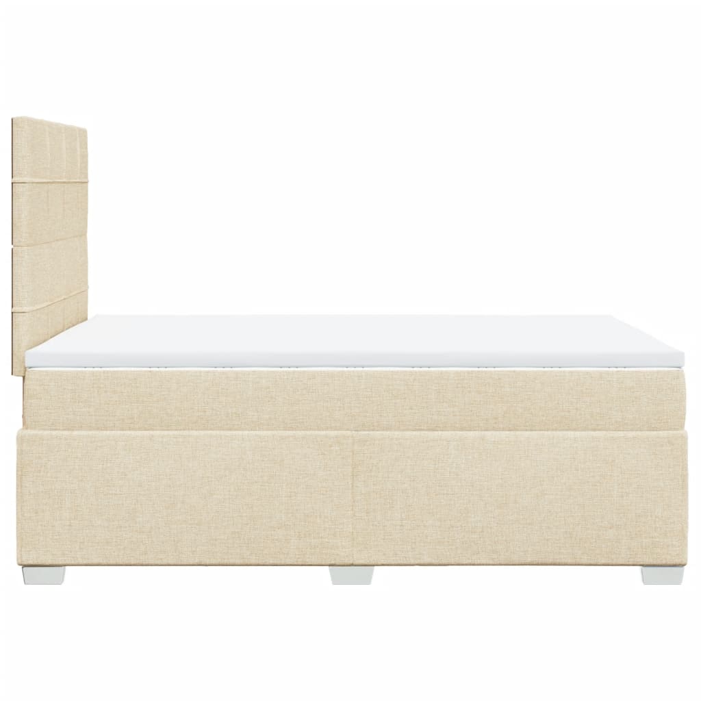 Boxspring met matras stof crèmekleurig 120x190 cm – afbeelding 9
