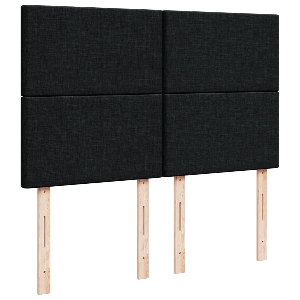 Boxspring met matras stof zwart 140x190 cm – afbeelding 8