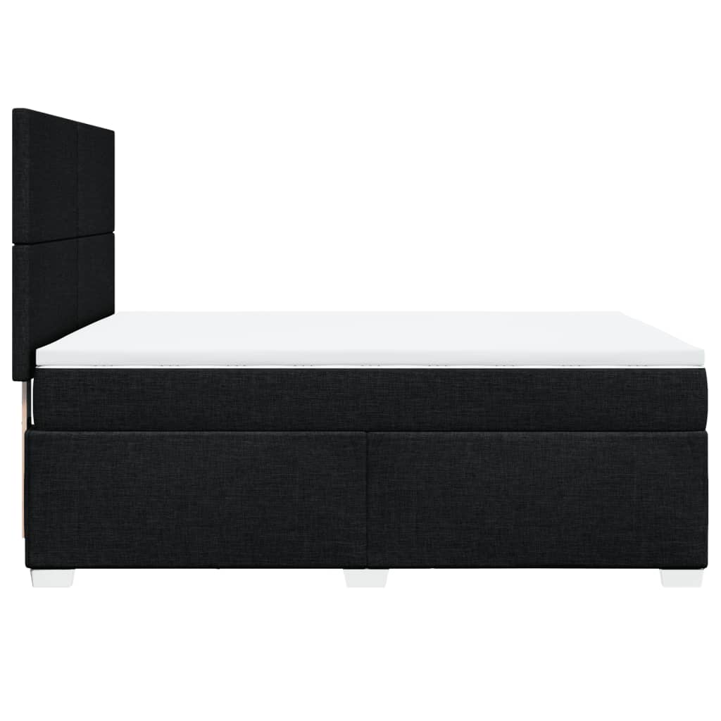 Boxspring met matras stof zwart 140x190 cm – afbeelding 9