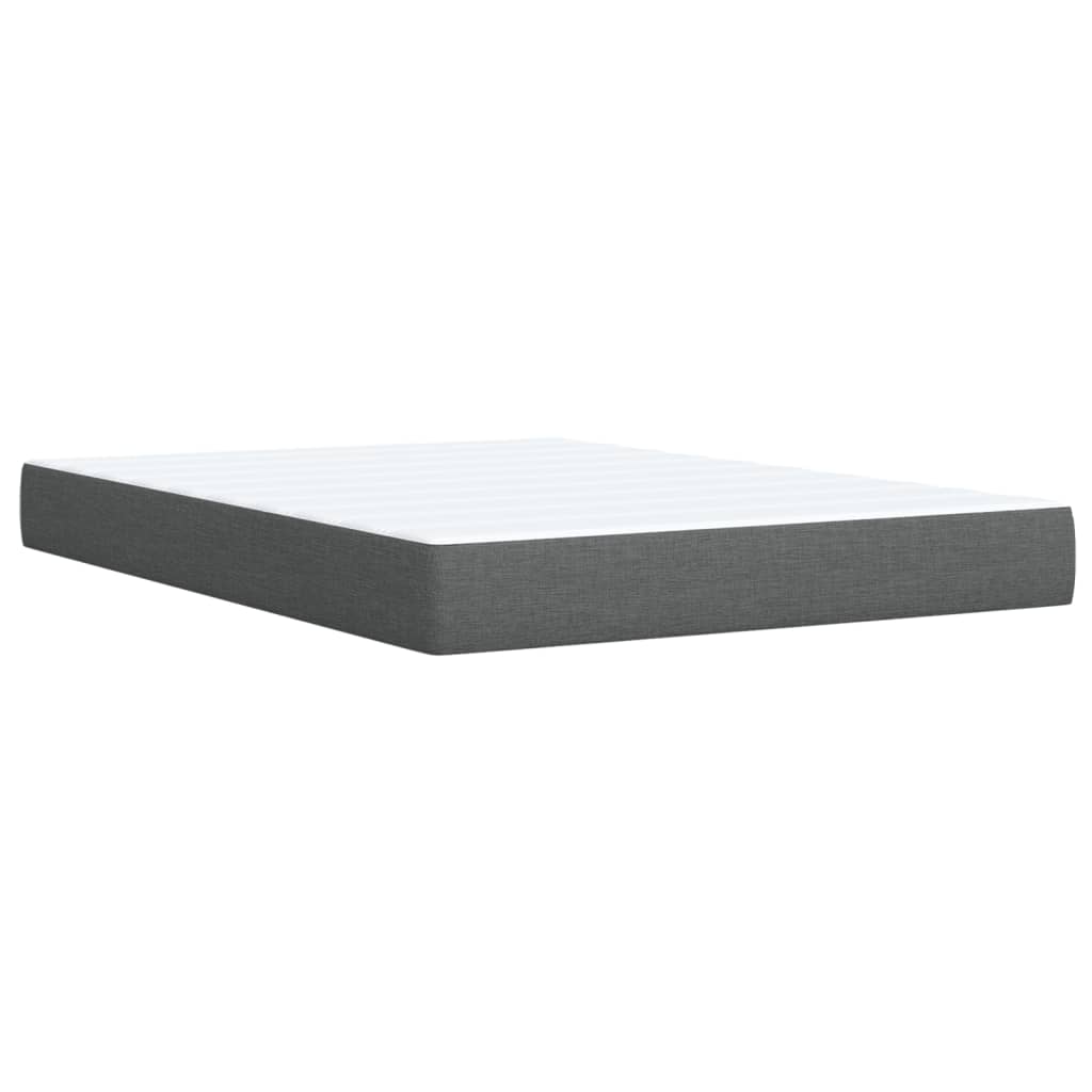Boxspring met matras stof donkergrijs 140x190 cm – afbeelding 6