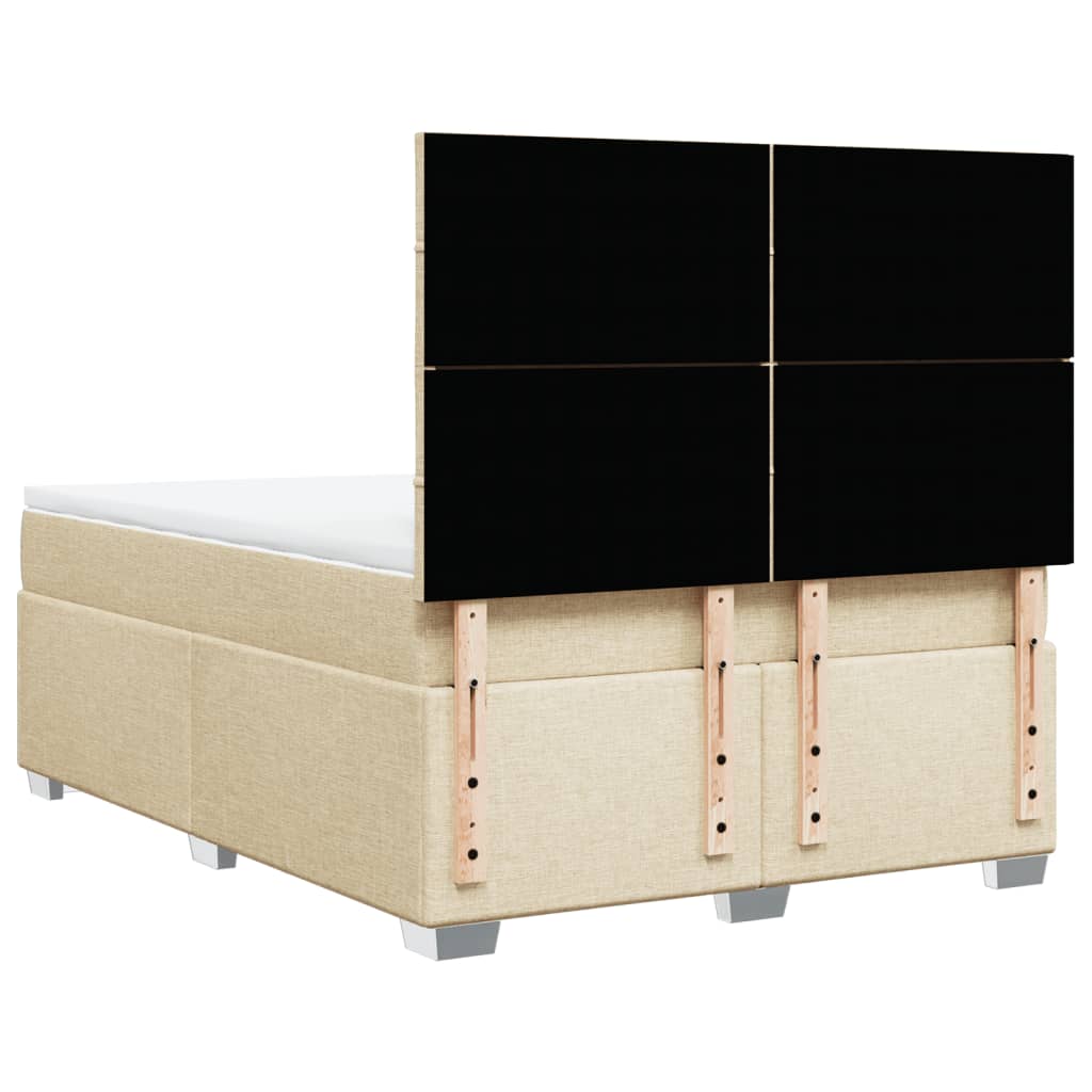 Boxspring met matras stof crèmekleurig 140x190 cm – afbeelding 10