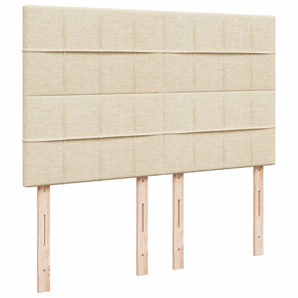 Boxspring met matras stof crèmekleurig 140x190 cm – afbeelding 8
