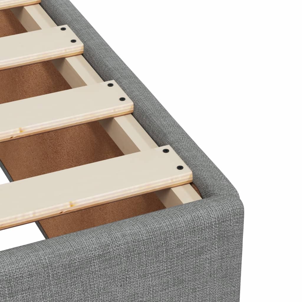 Boxspring met matras stof lichtgrijs 140x200 cm – afbeelding 11