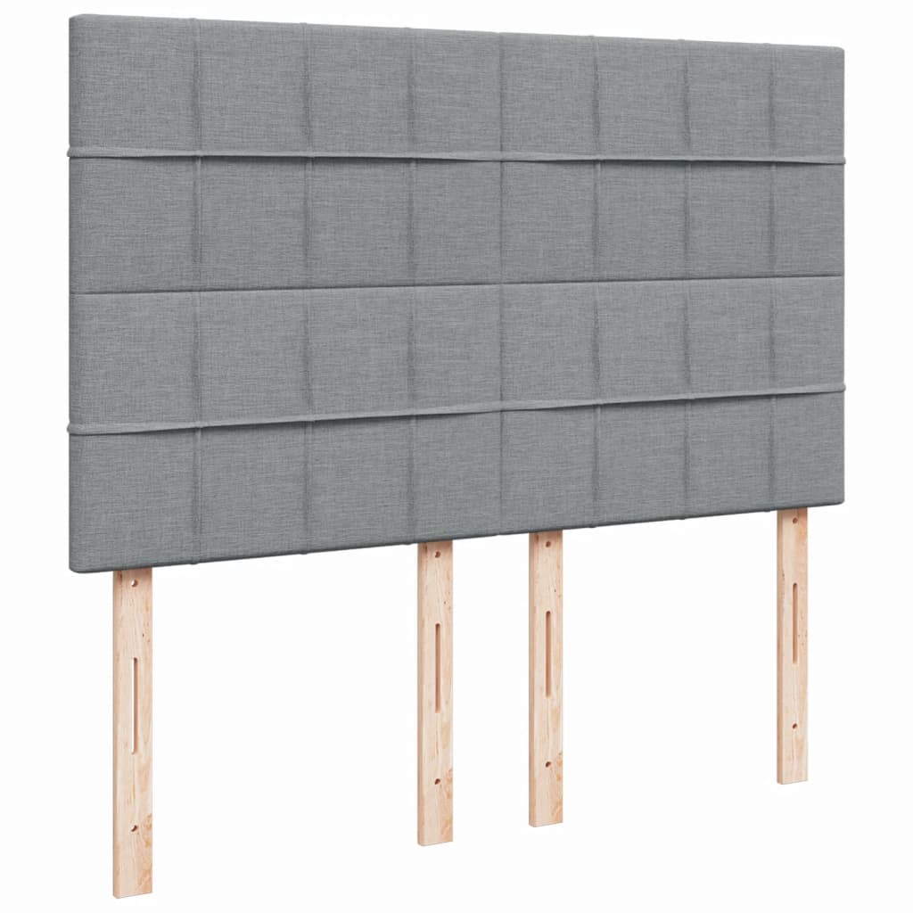 Boxspring met matras stof lichtgrijs 140x200 cm – afbeelding 8